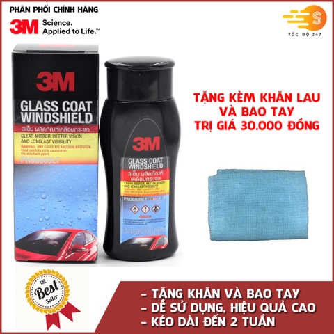 Bộ 3 món chăm sóc xe ngày mưa gồm chai chống bám nước, xịt rửa kính và xịt tăng bóng sơn xe 3M 3M-CBMUA - Tặng kèm khăn lau ô tô, trượt kính, vệ sinh kính, tăng bóng xe