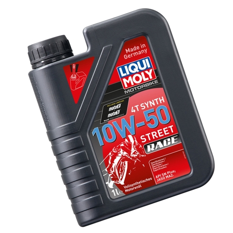 Dầu nhớt tổng hợp động cơ cho xe số, xe máy phân khối lớn, xe côn tay Liqui Moly 10W50 Race 1502 1lít - Phù hợp cho xe chạy xa, chạy phượt, leo dốc giúp máy bốc, chạy êm xe mát máy