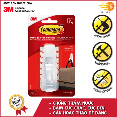 Móc treo tường cường lực siêu dính 2.2kg Command 3M 17003