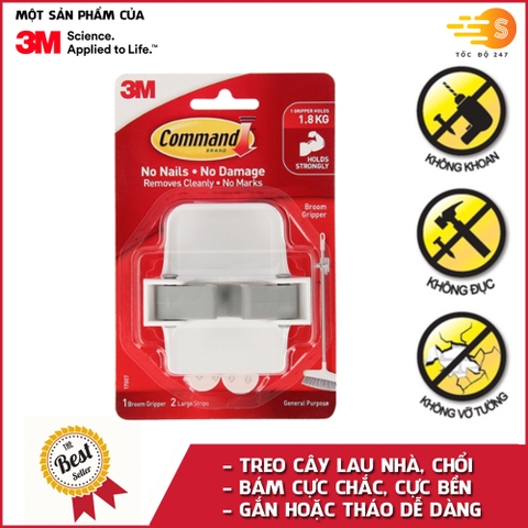 Móc treo cây lau nhà cường lực siêu dính tải trọng 1,8kg Command 3M 17007