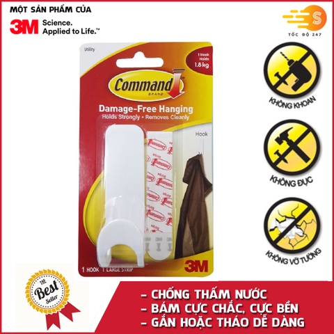 Móc treo tường cường lực siêu dính 1.8kg Command 3M 17403