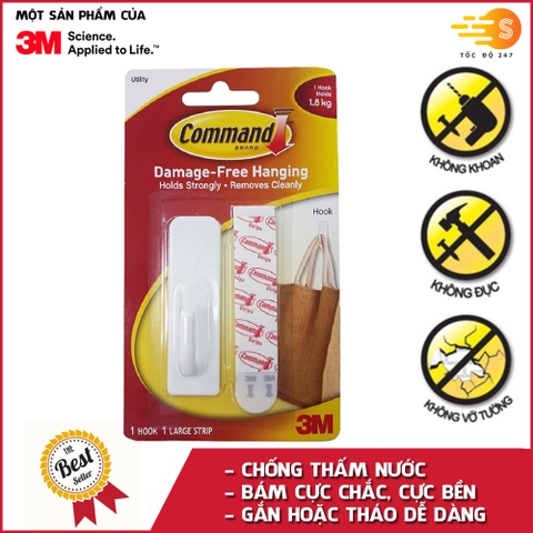 Móc treo tường cường lực siêu dính 1.8kg Command 3M 17503