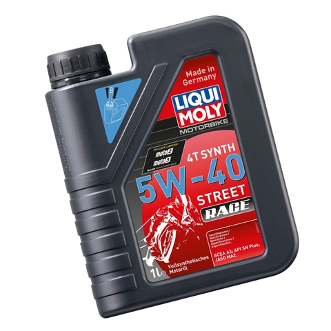 Dầu nhớt tổng hợp động cơ cho xe số, xe máy phân khối lớn, xe côn tay Liqui Moly 5W40 Race 2592 1lít - Phù hợp cho xe chạy xa, chạy phượt, leo dốc giúp máy bốc, chạy êm xe mát máy