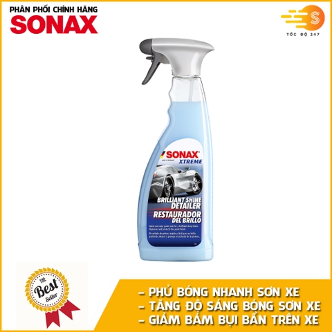 Chai xịt phủ bóng sơn xe và các chi tiết ô tô nhanh chóng Sonax 287400 500ml - chống thấm nước, phủ bóng nhanh, loại bỏ cận bẩn, tăng độ sáng sơn xe, giảm bám bụi bẩn, mùi dễ chịu