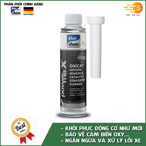 Phụ gia vệ sinh cảm biến oxy và bầu lọc khí thải catalytic Bluechem 33230E - Làm sạch cảm biến O2 & ống xả – Bảo trì ô tô & xe máy