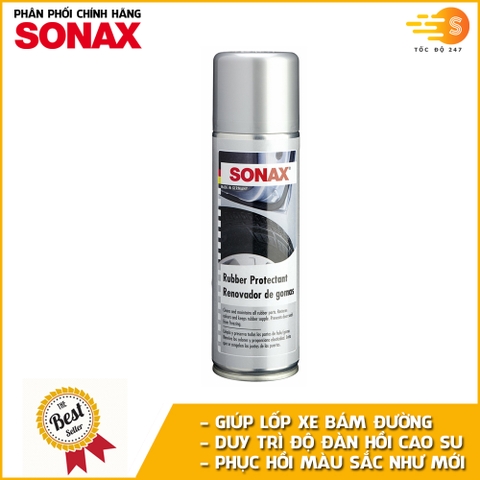 Chai xịt bảo dưỡng cao su, lốp xe Rubber Protectant Sonax 340200 300ml - Duy trì độ đàn hồi, chống nứt, chống bạc màu