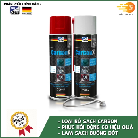 Bộ 2 chai vệ sinh loại bỏ carbon K1, K2 trong buồng đốt Bluechem 34140
