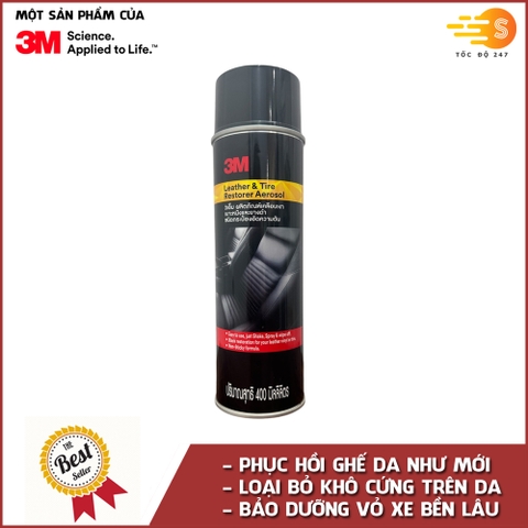 Chai xịt bảo dưỡng, phục hồi ghế da và vỏ xe ô tô cao cấp Extreme 3M 39041A 400ml - làm sạch chuyên sâu, bảo dưỡng da