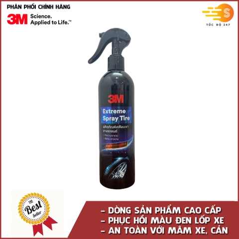 Chai xịt bảo dưỡng lốp và mâm xe ô tô cao cấp 3M Extreme Spray Tire 39042E 400ml (Hàng Thái)
