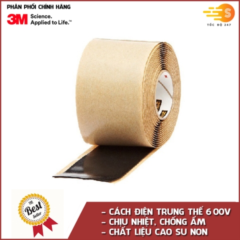 Băng keo điện cao su non cách điện trung thế chuyên dụng khổ 2in Scotch 3M 2228 - chịu nhiệt, chịu ẩm, kháng tia tử ngoại