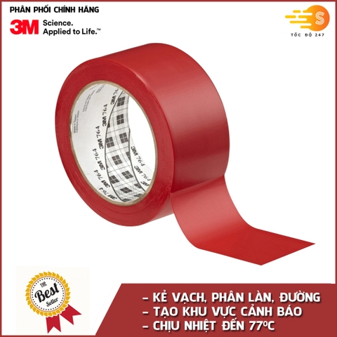 Băng keo dán nền nhiều màu chịu nhiệt 50mm x 33m 3M 764 - phân chia khu vực, vị trí, làn đường, cảnh báo nguy hiểm
