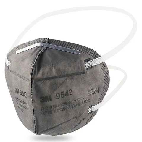 Khẩu trang than hoạt tính khử mùi chống bụi mịn PM2.5 và kháng khuẩn KN95 3M 9542 - loại dây choàng dầu kẹp mũi không đau khi dùng lâu, bảo vệ hô hấp