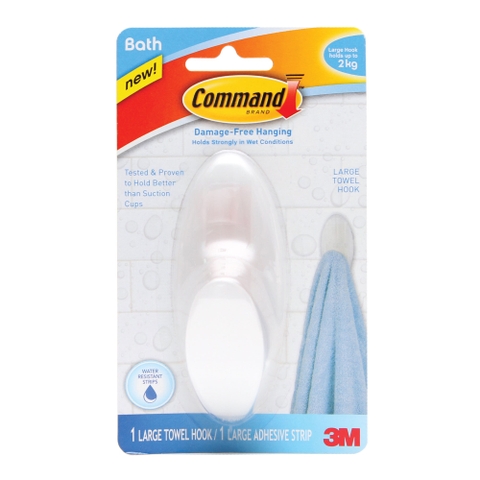 Móc treo tường cường lực siêu dính chống thấm nước 2kg Command 3M Bath17