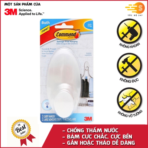 Móc treo tường cường lực siêu dính chống thấm nước 3kg Command 3M Bath19
