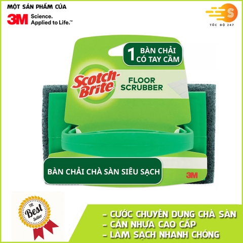 Bàn chải chà sàn siêu sạch không trầy xước Scotch-Brite 3M - Cước xanh 7722 siêu sạch, Cước trắng 7723 không trầy xước, Chà sàn nhà tắm, toilet