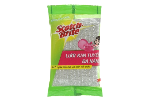 Miếng cước lưới cọ rửa kim tuyến đa năng siêu bền không làm trầy xước Scotch-Brite 3M CR-KTU