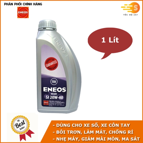 Dầu nhớt động cơ xe số, xe máy 4 kỳ Eneos 20W40 EN-MA-20W40 - Đạt chuẩn API SJ, Bôi trơn, làm mát, chống rỉ, làm sạch động cơ, kéo dài tuổi thọ động cơ, chịu nhiệt cao