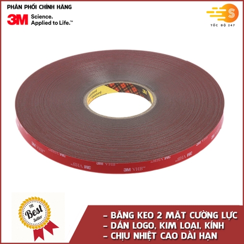 Băng keo 2 mặt cường lực siêu dính màu xám VHB GPL-110 3M - nhiều kích thước, dán logo, đồ chơi xe, dán được nhiều bề mặt như nhựa, thủy tinh
