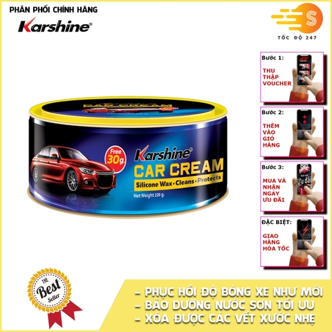 Kem đánh bóng sơn xe ô tô (Car Cream) Karshine 250g KA-CC250 - Làm mờ xước nhẹ, sáng sơn, dễ dùng, hàng Thái Lan