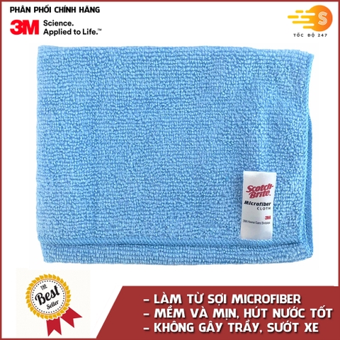 Khăn lau ô tô chuyên dụng chống trầy xước Microfiber 3M 37x37cm KL-3737