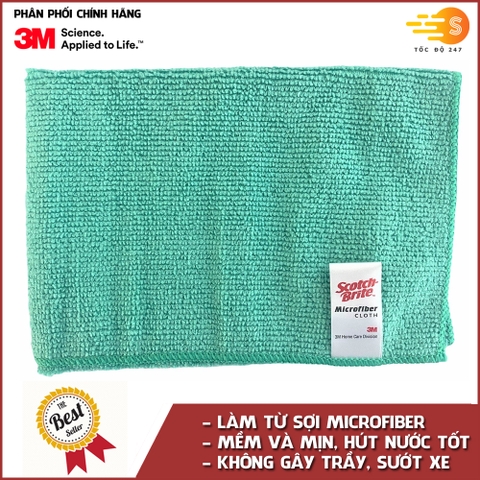 Khăn lau ô tô chuyên dụng chống trầy xước Microfiber 3M 37x37cm KL-3737