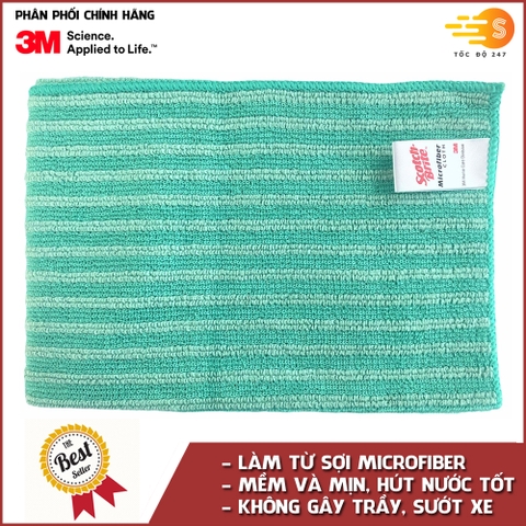 Khăn lau ô tô chuyên dụng chống trầy xước Microfiber 3M 40x40cm KL-4040