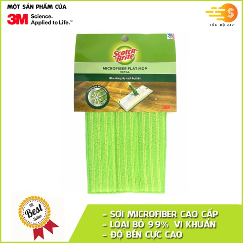 Khăn lau nhà Microfiber cho cây lau nhà đa năng loại lớn 37x14cm Scotch-Brite 3M KL-TT-37x14