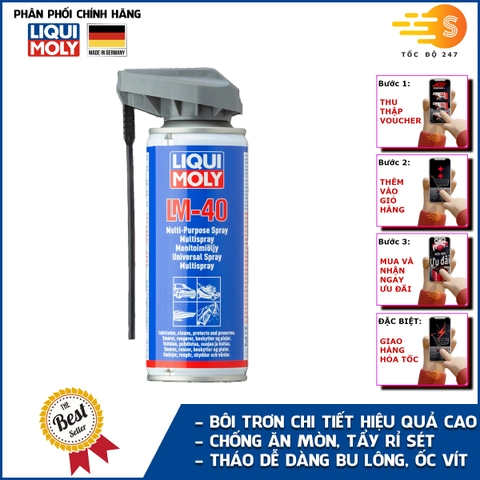 Dầu bôi trơn đa năng tẩy rỉ sét có vòi xịt Liqui Moly 3390 - Tháo dễ dàng bu lông, ốc vít, giảm ma sát chi tiết