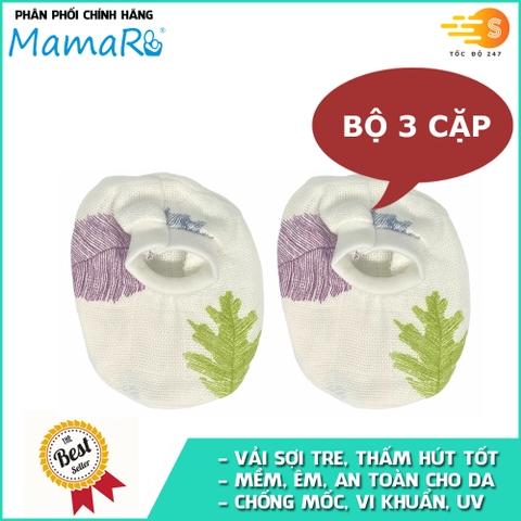 Bộ 3 cặp bao chân giữ ấm vải sợi tre cho bé mềm mại Mamaru MA-BC01 - Diệt khuẩn, hút ẩm tốt, kháng tia UV
