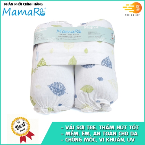 Gối chặn vải sợi tre cho bé hút ẩm tốt Mamaru MA-GOI01 - diệt khuẩn, an toàn, kháng tia UV
