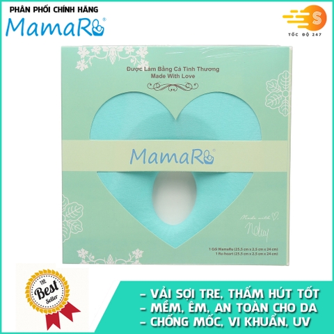 Gối trái tim chống bẹp đầu cho bé hút ẩm tốt Mamaru MA-GOI04 - ngừa hội chứng đầu phẳng, cố định đầu