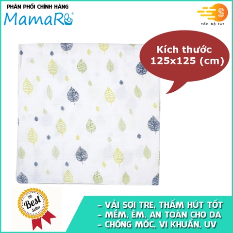 Khăn tắm vải sợi tre cho bé 125x125 Mamaru MA-KT125X125 - Diệt khuẩn, hút ẩm tốt, kháng tia UV