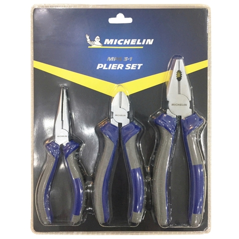 Bộ 3 kềm răng, kềm cắt và kềm mũi nhọn Michelin AS001 - kìm điện, kìm cắt, kìm mũi nhọn, được đánh bóng và chống gỉ sét