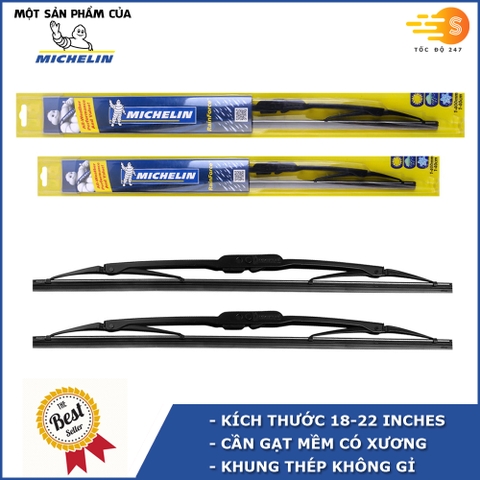 Bộ cần gạt mưa 18''x22'' có xương cao cấp MICHELIN Cho Xe KIA, SUZUKI, CHEVROLET, DAEWOO, MAZDA, MITSUBISHI