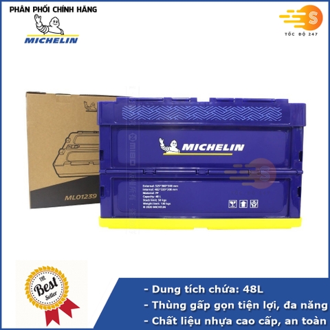 Thùng lưu trữ gấp gọn trên ô tô 48L Michelin ML01239 - Chịu lực cao, tiêu chuẩn Châu Âu, chất liệu cao cấp
