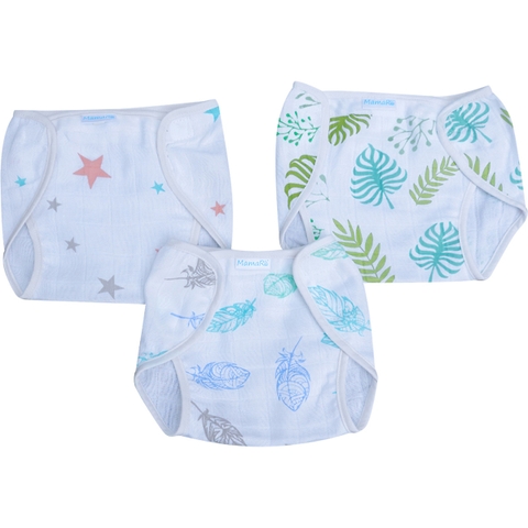 Bộ 3 cái tả quần vải sợi tre cho bé mềm mại Mamaru MA-TQ01 - Diệt khuẩn, hút ẩm tốt, kháng tia UV