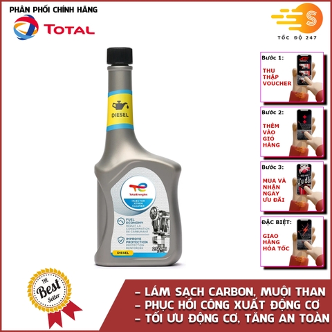 Phụ gia vệ sinh hệ thống dầu diesel Injector Xtrem Cleaner Total Energies ID250 250ml - Làm Sạch Kim Phun & Đường Ống, Tối Ưu Động Cơ