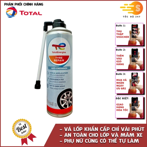 Chai vá lốp xe khẩn cấp Total Energies TE-TR500 - Sửa chữa nhanh, tiện dụng, dự phòng an toàn