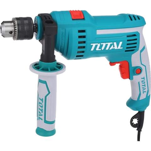Máy khoan búa 13mm kèm 1 bộ than 810W TOTAL TG1081316E - Chỉnh được tốc độ, đảo chiều, có chức năng búa