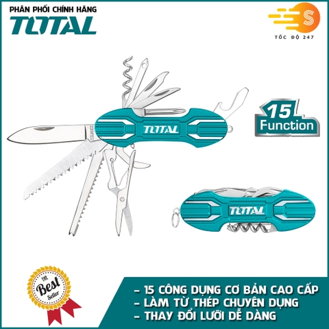 Bộ dao cắt đa năng 15 công dụng TOTAL THMFK0156 - Xếp nhỏ gọn, 15in1, 15 chức năng khác nhau