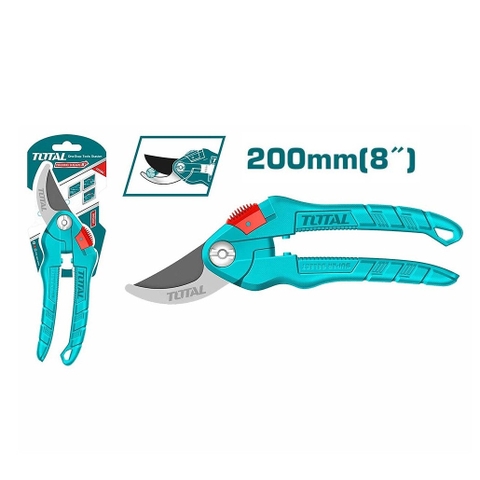 Kéo cắt tỉa cây kiểng, cành cây chuyên dụng làm vườn 8in TOTAL THT0201 - Dài 20cm, Cắt tỉa cây cảnh, Lưỡi thép carbon, tay cầm pp nhám