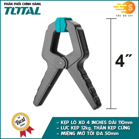 Kẹp lò xo chịu lực cao TOTAL THT13342 và THT13362 -  nhiều kích thước, kẹp gỗ, cảo kẹp nhanh,