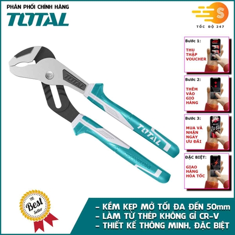 Kềm mỏ quạ 250mm làm từ thép chuyên dụng CR-V TOTAL THT281005 - Kìm cắt, kìm kẹp đến 50mm