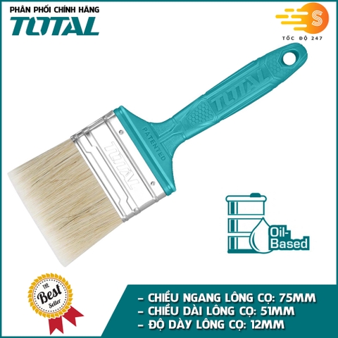 Cọ sơn dầu có tay cầm nhựa nhám đa dụng TOTAL 2,5
