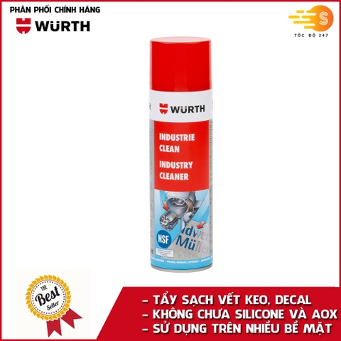 Chai xịt tẩy keo, nhãn dán, decal chuyên dụng Wurth WU-TK500