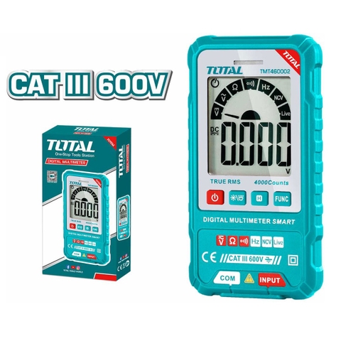 Đồng hồ đo điện vạn năng TOTAL TMT460002 - độ chính xác cao, màn hình LCD 4000 số đếm, có đèn nền ban đêm, có kèm pin
