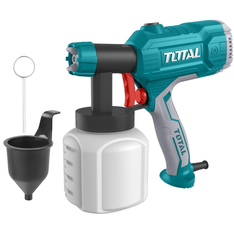 Súng phun sơn 3 chế độ dùng điện 450W TOTAL TT3506  - Kèm ly đo độ nhớt và kim làm sạch vòi phun, điện thế 220-240V, công suất 450W, 380ml/phút, 800ml, dia 0.6/0.8mm