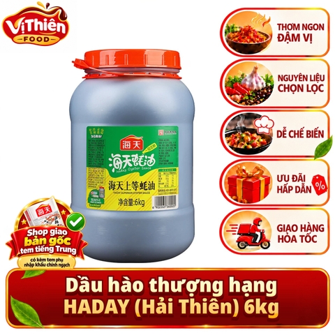 Dầu hào thượng hạng HADAY (Hải Thiên) 6kg VTF-DH6K - Tiết kiệm cho quán ăn, Đậm đà, xào, nấu, ướp, thơm ngon, gia tăng hương vị