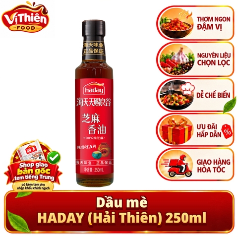Dầu mè thượng hạng HADAY (Hải Thiên) 250ml VTF-DM250 - 100% mè nguyên chất, Thơm ngon, gia tăng hương vị