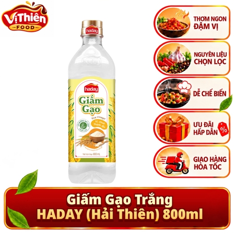 Gấm gạo lên men tự nhiên HADAY (Hải Thiên) 800ml VTF-GG800 - Làm nước chấm, Làm salad, Ngâm chua, Chế biến món ăn